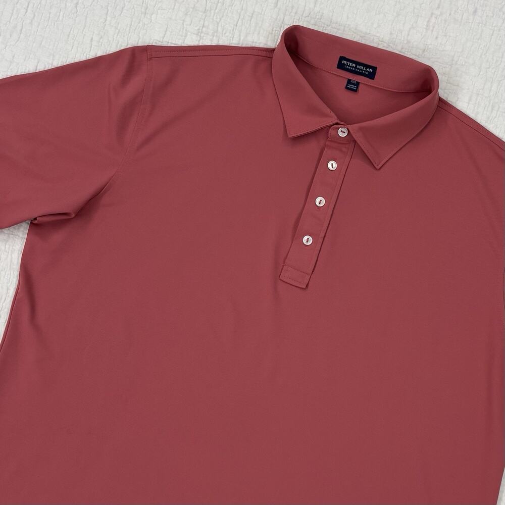 Peter Millar Shirt Mens Size XXL Crown Crafted Maroon Performance Polo Golf